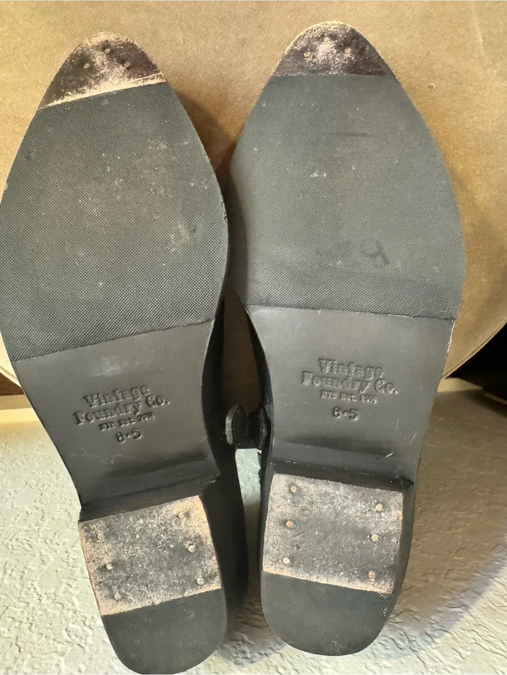 Vintage Foundry Co. Arielle VFL 175 Black Leather Western Ankle Boots 8.5